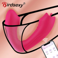 Bluetooth APP Control Clit Sucker Vibrator Tongue Vibrating Nipple Sucking Blowjob Clitoris Stimulator Erotic Sex Toys for Women