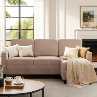 Convertible sectional sofa sofa,Modern Linen L Shape Sofa 3 Seater Sectional Sofa,Suitable for small living rooms,