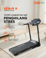 OB Fit Treadmill IZAR ll OB-1220 Area Lari 140x40x120 cm, Kecepatan 0,8-12 km/h, Motor 2,5 HP, Kunci