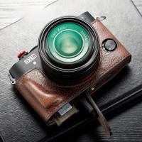 For SONY RX1R2 RX1RM2 Camera Bodysuit Genuine Leather Camera Case Handle Half Bag
