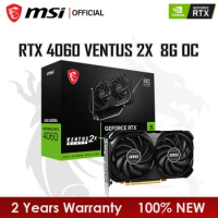New MSI RTX 4060 VENTUS 2X BLACK 8G OC Graphics Card GDDR6 8GB Video Cards GPU 128Bit NVIDIA RTX 4060 PCIE4.0 Core 2505MHz