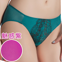 思薇爾 香榭玫瑰系列M-XL蕾絲低腰三角內褲(魅惑紫)