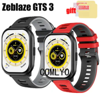 3in1 for Zeblaze GTS 3 Strap Smart watch Silicone Soft Bracelet Band Screen Protector Film