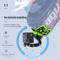 Motorcycle Bicycle Helmet Chin Strap Mount for GoPro Max Hero 10 9 8 7 Insta360 OneR X2 EKEN h9 Mobilephone Camera Accessories