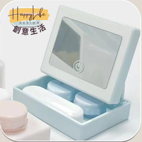 可折疊隱形眼鏡盒便攜鏡子美瞳盒收拾盒護理盒雙聯盒不帶燈[PP0602011]