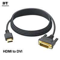 DteeDck 1080P HDMI-Compatible to DVI Cable Bi-drectional DVI-D to HDMI Adapter for Switch Monitor Pi Roku Xbox One PS5 Graphics
