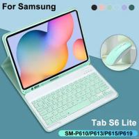 For Galaxy Tab S6 Lite 10.4 Inch Case with Keyboard, Bluetooth Keyboard Cover for Samsung Tab S6 Lite SM-P610 P613 P615 P619