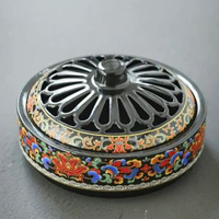 夏季多用景泰藍陶瓷香爐蚊香盤驅蚊室內薰香大號盤香爐大口徑香爐