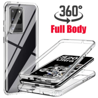 360 Full Body Soft Clear Cover For Samsung Galaxy S22 S21 S20 S23 Ultra S20/S21FE S10 S9 S8 Plus Note 20 10 9 8 A14 S105G Case