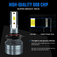 Mentol Lampu LED, H4, H7, H1, H11, H8, H9, 9005, 9006, HB3, HB4, 9012, HIR2, 60W, 6000K, Lampu Kabus