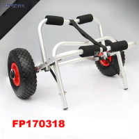 Y02004Y folding multi-functional deluxe aluminum canoe kayak beach cart shopping trolley kayak trailers aviation aluminum