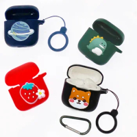 Cartoon Case For TOZO A3 case Silicone Ring Anti-drop Protect Bluetooth Earphone Box for tozo a3 Accessories cover fundas