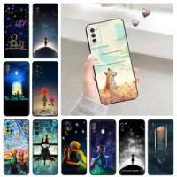 Soft Phone Cases For Samsung Galaxy A34 a54 A50 A70 A03 S A40 A30 A20 A10 E A01 A02 A04 The Little Prince Black Matte Cover