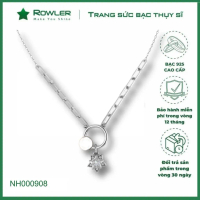 Dây chuyền bạc Thụy Sĩ ngôi sao ROWLER đính ngọc trai và đá Moissanite_ROWLER