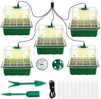 Seed Starter Tray with Grow Light 5 Packs Plant Starter Tray Seedling Starter Kit with Humidity Dome