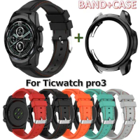 Silicone Strap Wristband for Ticwatch pro3 Cover Protective Case Frame Bezel for ticwatch pro 3 Watch Band Smart bracelet Wrist