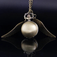 Bronze Magic Elf Ball Quartz Pocket Watch Vintage Steam Punk Chain Watch Vintage Pendant Necklace Best Gift for Men and Women