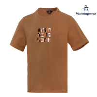 【Munsingwear】企鵝牌 男款棕色積木字母繡花短袖T-SHIRT MGQL2520