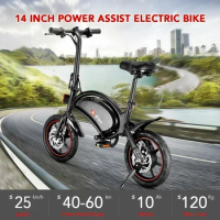 DYU Mini Folding Electric Bike 250W Motor 14 Inch Tire Outdoor Mobile E Bike 36V10AH Removable Battery Electric Bicycle EU Stock