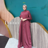 Gamis Kaftan Muslim Lebaran Terbaru Simple Abaya Wanita Nyaman Silk polos warna Mewah Elegan Remaja 