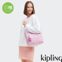 Kipling 溫柔櫻花粉紫色手提肩背兩用包-MINTA M