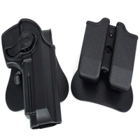 Tactical Polymer Retention Roto Holster with double magazine holster Fits for Beretta 92 96 M9 M92 All in one holster