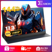 EVICIV 17.3" 144Hz IPS Ultra Slim Portable Monitor 1080P HDR HDMI Type-C Display For Computer Laptop Xbox Switch Gaming Screen