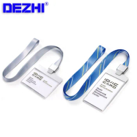 Clear Acrylic Plastic with Metal ID IC Card Badge Holder Pass Card + Colorful Polyester Lanyard with Al Alloy buckle