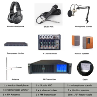 Digital YXHT-2 Warranty 6 years 1KW Touch Screen 1000W FM Transmitter 1-Bay Antenna 30 meters cables for Radio Station