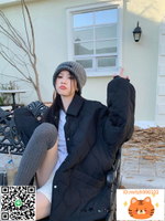 日本代購sly秋冬季新款休閑羽絨服翻領棉服外套女減齡薄款棉衣潮-時尚精品