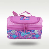 Australia Smiggle hot-selling lunch bag girl cute pink shell cat handheld bento bag fruit meal bag travel picnic bag