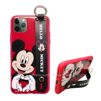 迪士尼授權 iPhone 11 Pro 5.8 吋 腕帶立架保護殼 支架手機殼(米奇)