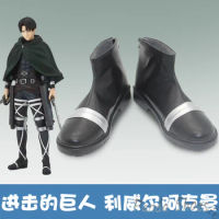 Anime Attack on Titan Levi Ackerman Cosplay Shoes Anime Game Cos Comic Cosplay Costume Prop Shoes for Con Halloween Party