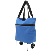 Storage Bag with Wheels Large Grocery Pouch Foldable Tote Trolley Shopping Travel Portable Laundry