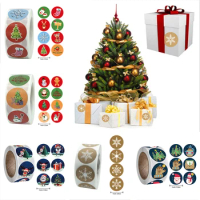 500pcs Round 20 Designs Merry Christmas Thank You Stickers Seal Labels for Envelope Cards Gift Package Scrapbooking Decor