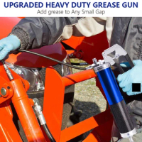 Manual Grip Grease Gun 6000-7000PSI Pistol Grip Grease Gun Set Aluminum Alloy Handheld Grease Filling with Flexible Hose