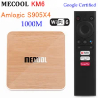 Mecool KM6 Deluxe ATV Android 10.0 TV Box Amlogic S905X4 4GB 64GB Dual Wifi 6 BT 5.0 1000M Google Certified Smart Media Player