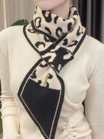 豹紋圍脖圍巾女冬季2023新款氣質百搭高級感韓版裝飾保暖護頸脖套