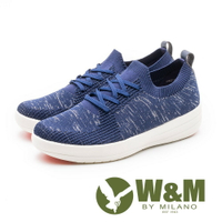 W&amp;M MODARE襪套式 飛線編織厚底女鞋－藍(另有粉)