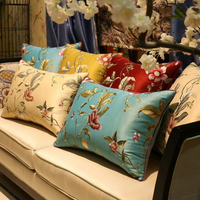 中式古典繡花靠墊抱枕套紅木沙發靠枕歐式美式床頭大靠背腰枕含芯