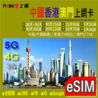 中國上網eSIM 大陸上網ESIM 澳門數位上網1天~365天吃到飽 上海深圳武漢珠海北京上網廣州東莞 免翻牆【樂上網】PIXMA