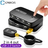 2 In 4 Out KVM USB2.0 Switch Adapter Controller Hub 4 In 4 Out USB Printer Sharing Splitter For PC Laptop Keyboard Mouse Monitor