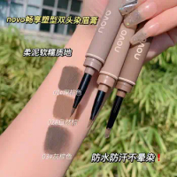 Double-ended Eyebrow Powder Makeup Brow Mascara Natural Waterproof Long Lasting Creamy Texture 3 Colors Tinted Sculpted Brow Gel