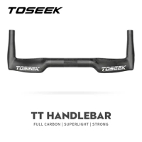 TOSEEK Full Carbon Fiber Bicycle TT Handlebar Bike Time Trial Bicycle Aerobar Base Bar Red White Black