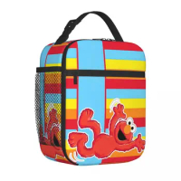 S-Sesame Streets Thermal Insulated Lunch Bags Cookie Monster Cartooon Portable Food Container Bags Thermal Cooler Lunch Boxes