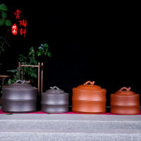 紫砂茶葉罐竹節大號密封茶罐醒茶罐一二斤儲存茶缸小號普洱茶葉罐