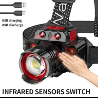 SENTER KEPALA ZOOM LED T23 P100 LED COB 100W / HEADLAMP CAS ZOOMABLE BISA JADI POWERBANK