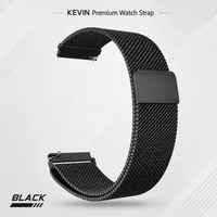 KEVIN Tali Jam Olike Meta S2 Ultra S1 Lite - Strap Metal Magnetic 22mm Milanese black