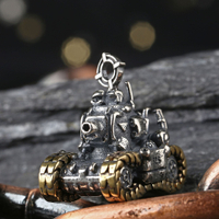 S925 Silver   Tiffany Carlo Mens Off-Road Tank   Necklace Pendant European and American Trendy Women