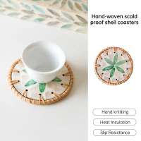 Woven Ceramic Coasters, Hand-Woven Heat-Resistant Coasters